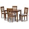 Baxton Studio Sari Grey Upholstered and Walnut Wood 5-Piece Dining Set 173-9874-8959 - alternate 8